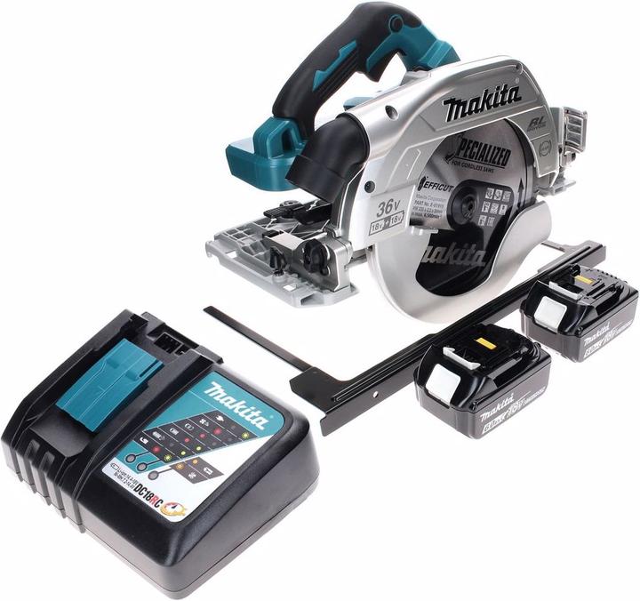 Actual product image Makita DHS 900 RG2 Cordless circular saw 36 V ( 2x 18 V ) 235 mm brushless + 2x rechargeable battery 6.0