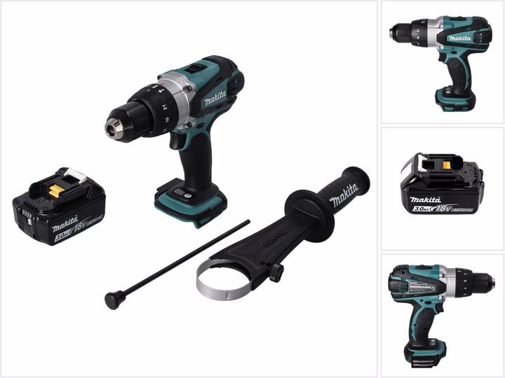 Produktbild Makita DHP 458 F1 Akku Schlagbohrschrauber 18 V 91 Nm + 1x Akku 3,0 Ah - ohne Ladegerät (Akkubetrieb)