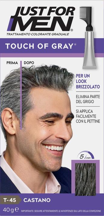 Actual product image Just For Men T45 Touch Of Grey Hair Colour Dark Brown 40g (T-45)