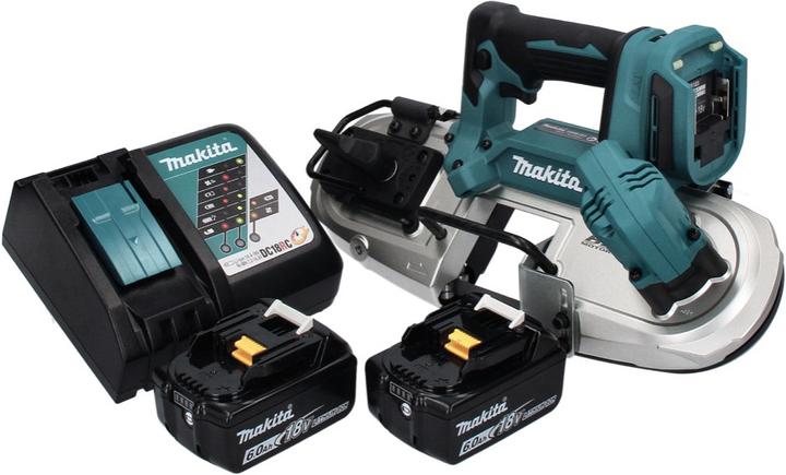 Actual product image Makita DPB 183 RG Battery band saw 18 V 66 mm Brushless + 2x battery 6.0 Ah + charger