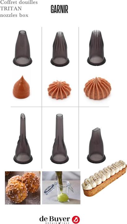 Image du produit de Buyer Set de garniture : 6 Tulles En Tritan Avec Socle (Embout)