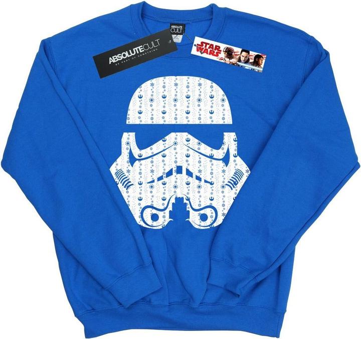 Actual product image Star Wars Boys Christmas Stormtrooper Helmet Sweatshirt (152, 158)