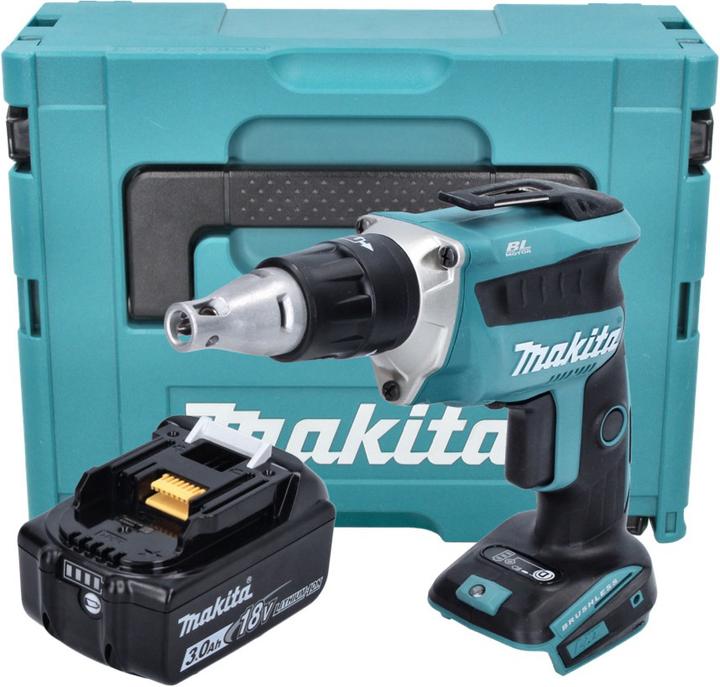 Produktbild Makita DFS 452 F1J Akku Schnellbauschrauber 18 V Brushless + 1x Akku 3,0 Ah + Makpac - ohne Ladegerä (Akkubetrieb)