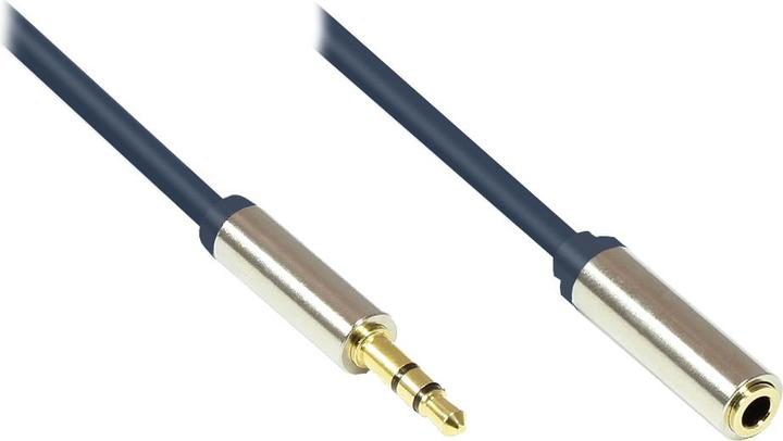 Actual product image Good Connections Audio connection cable High-quality 3.5 mm, jack plug to jack socket Full metal housing, dark blue (1 m, 3.5mm jack (AUX))