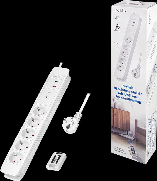 Image du produit LogiLink Multiprise,5xCEE 7/3 avec télécommande (5 x, CEE 7/3, 1.50 m)