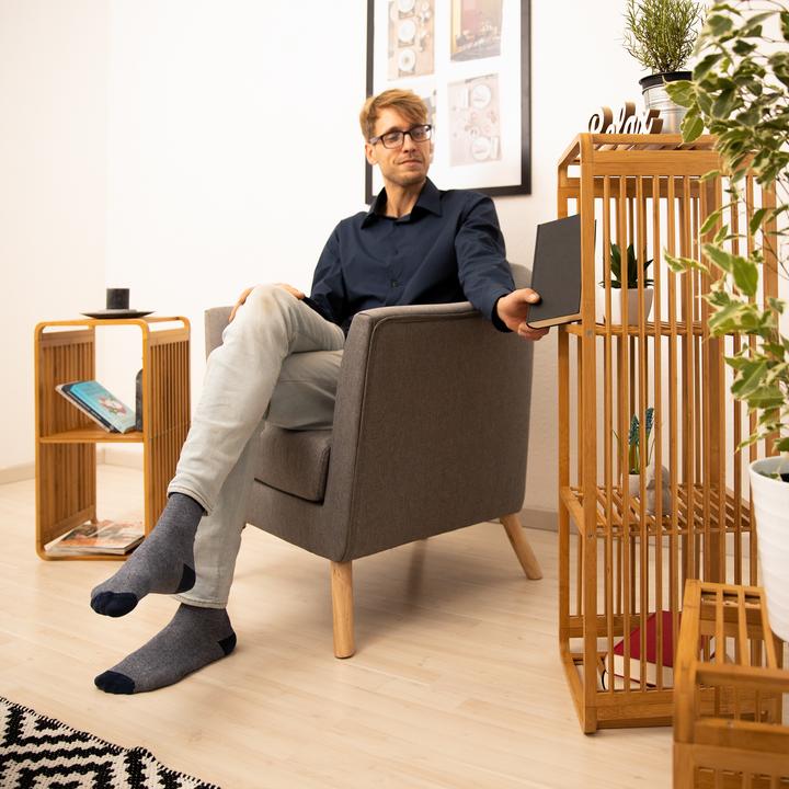 Actual product image Relaxdays Bamboo Storage Shelf (33 x 33 x 33 cm)