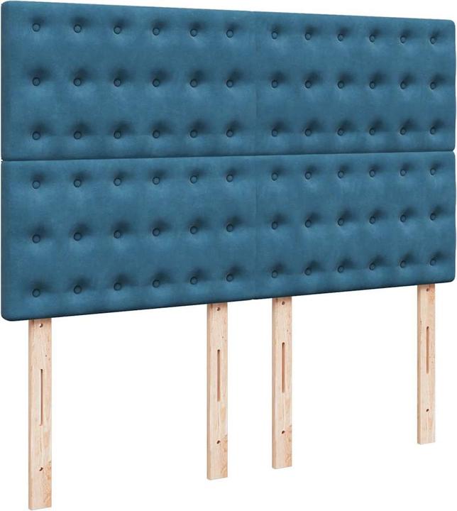 Produktbild VidaXL Ottoman-Bett mit Matratzen & LEDs Dunkelblau 140x190 cm Samt (140 x 190 cm)
