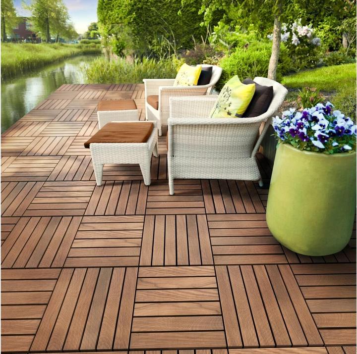 Produktbild Florco Balkon-& Terrassenplatten Esche, 6 Latten 30 x 30, 6 Stk. (6 x, 30 x 30 cm)