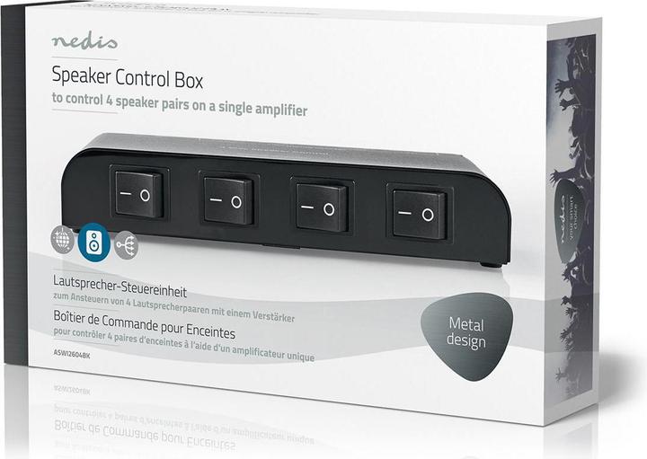 Actual product image Nedis Loudspeaker Control Unit - 4 ways - Terminal - Black (0.10 m)