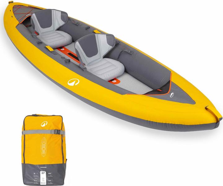 Tribord Kajak aufblasbar 2-Sitzer - 100+ gelb (2 pers.)