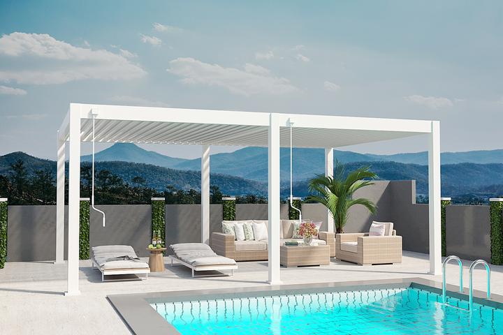 Immagine prodotto Weide Pergola Deluxe Plus 4x6m con tetto a doghe bianco (400 cm, 600 cm)