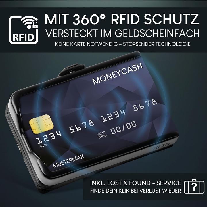 Produktbild Puristo KLIK MINIMAL Slim Wallet Carbon 7er