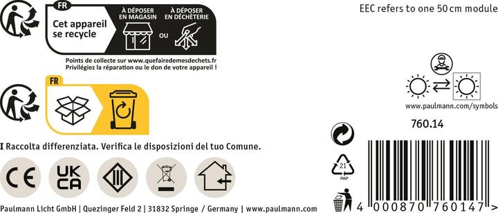 Immagine prodotto Paulmann Pro Strip Argento P25 (Bianco caldo, 500 cm, Interno)
