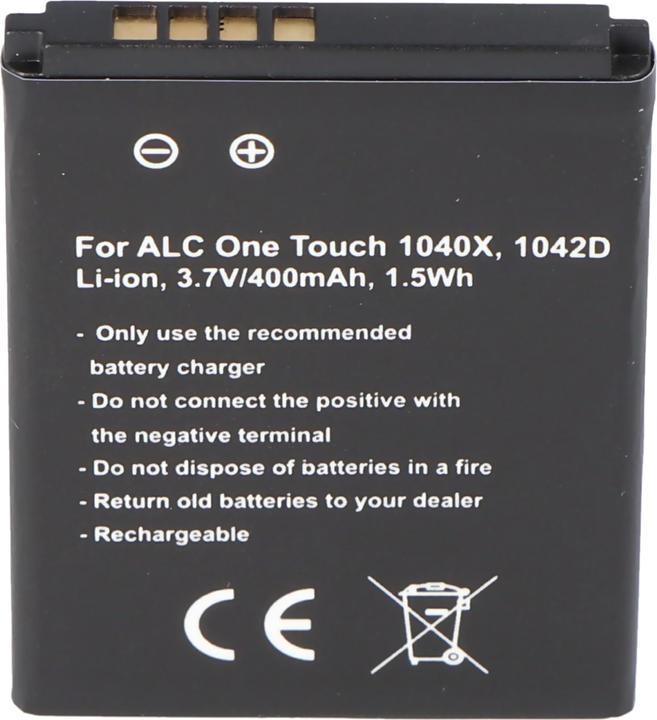 Actual product image Alcatel Battery CAB0400000C1, One Touch 1040X, One Touch 1042D, OT 1040X, OT 1042D