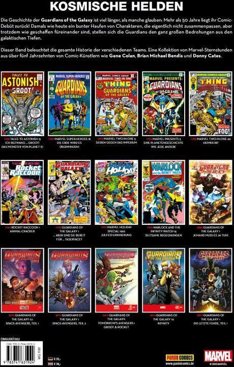 Immagine prodotto Panini Guardians of the Galaxy Anthologie (Tedesco, Mike Mignola, Brian Michael Bendis, Dan Abnett, Stanua Lee, Steve Gerber, Arnold Drake, Ron Wilson, Sal Buscema, Ron Lim, Andy Lanning, Al Milgrom, Larry Lieber, Ming Doyle, Stan Lee, Jack Kirby, Angel Medina, Bill Mantlo, Ralph Macchio, Jim Valentino, Steve McNiven, Donny Cates)