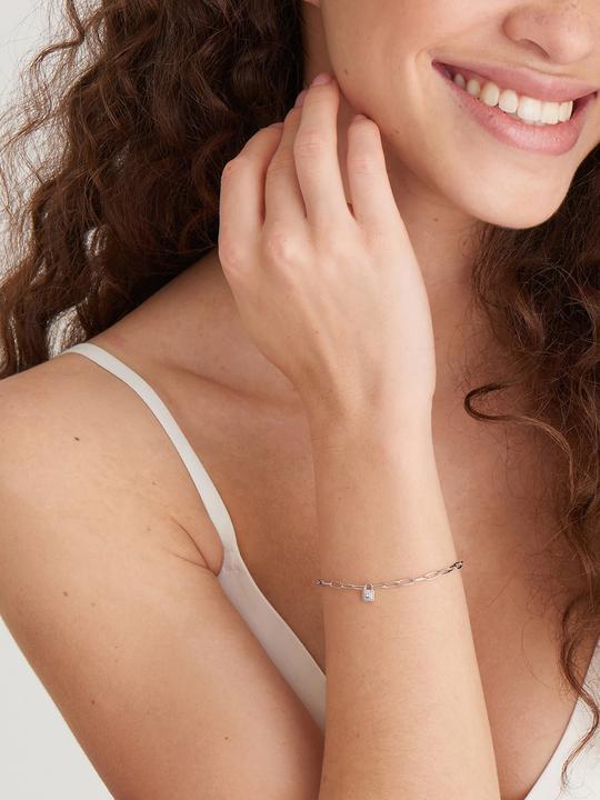 Actual product image Ania Haie Silver Chunky Padlock Bracelet (18.50 cm, 925 silver)