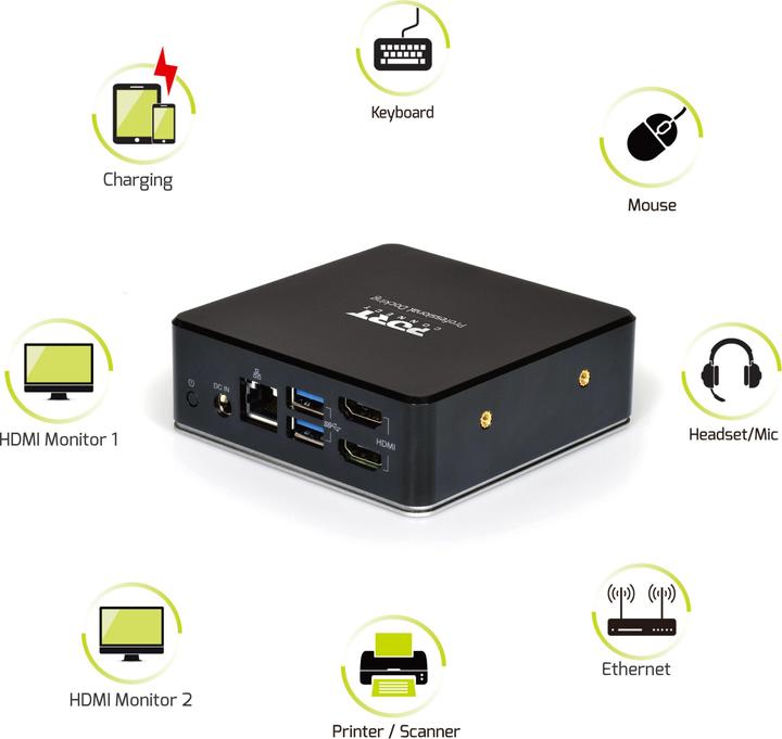 Actual product image Port Designs DOCKING UNIVERSAL OFFICE 901908 2 X 2K-EU, USB-A/USB-C (USB-A, USB-C, 8 Ports)