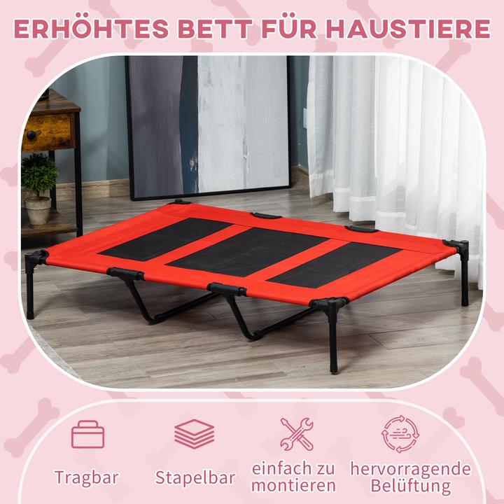 Produktbild Outsunny Hundeliege für sehr grosse Hunde, Metall, Oxford, Rot (Hund)