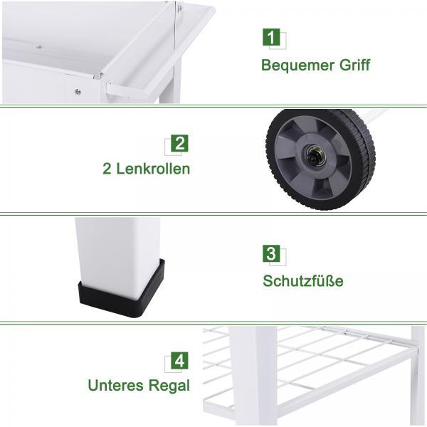 Image du produit Outsunny Mobiler Pflanzenwagen mit Stauraum