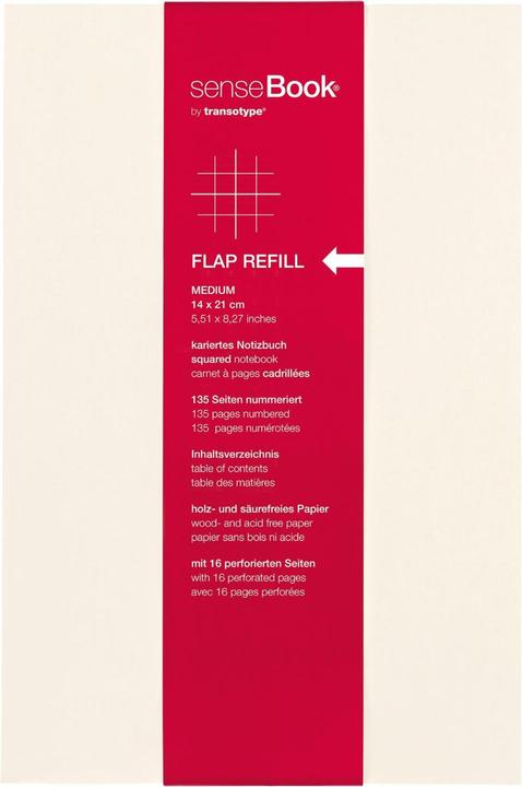 Produktbild Transotype senseBook FLAP REFILL (A5, Kariert, Harter Einband)