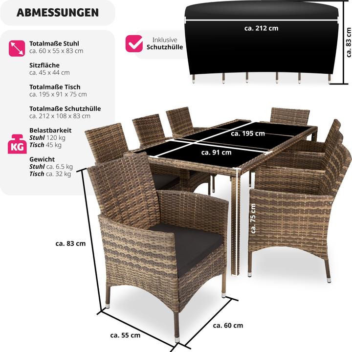 Actual product image tectake Rattan Seating Group Valencia