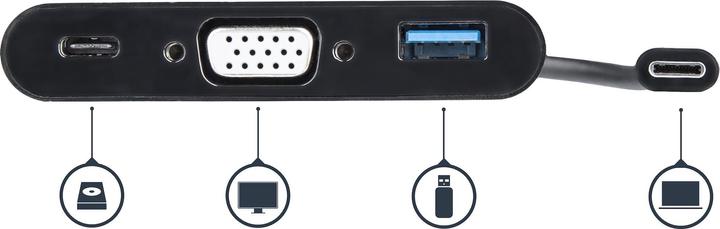 Actual product image StarTech USB-C to VGA Multifunction Adapter (USB-C, 1 Ports)