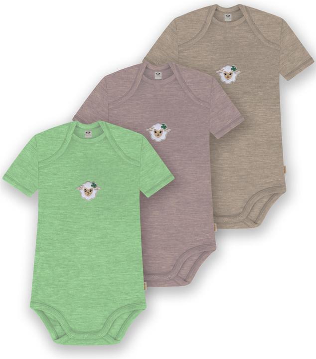 Normani 3er Set Baby Merino Body Kurzarm „Tauranga" - 9299