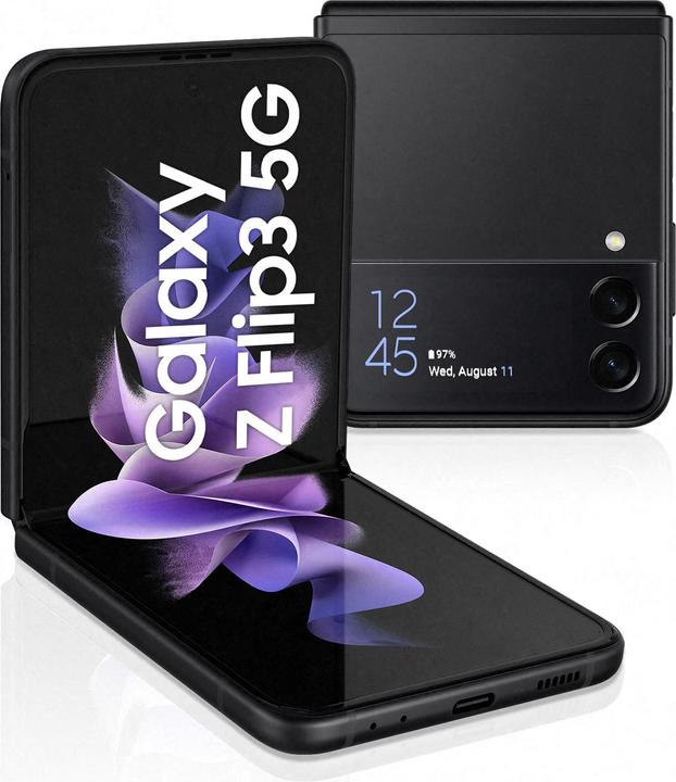 Produktbild Samsung Galaxy Z Flip3 5G EU (128 GB, Phantom Black, 6.70", SIM + eSIM, 12 Mpx, 5G)