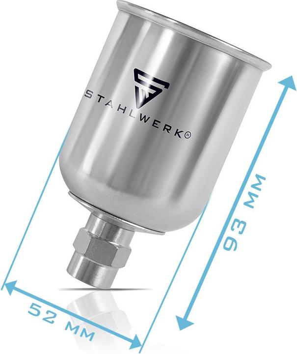 Actual product image Stahlwerk Aluminium paint cup set / flow cup 125 ml and 600 ml paint cup