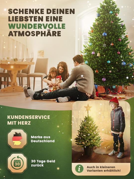 Immagine prodotto Artitree Albero di Natale da 150 cm con supporto in legno FSC (150 cm)