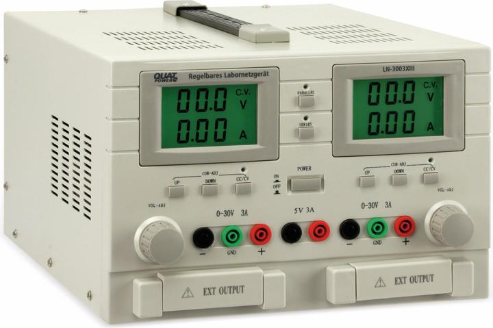 QuatPower Netzgerät LN-3003XIII 2x 0...30V-, 0...3A, 5V-/3A, Ser/Par