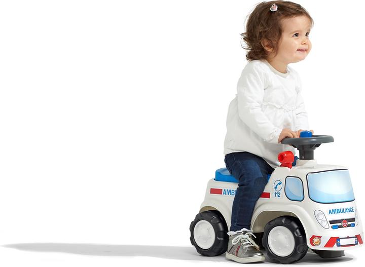 Actual product image Falk Toys Ambulance ride-on with storage steering wheel and horn