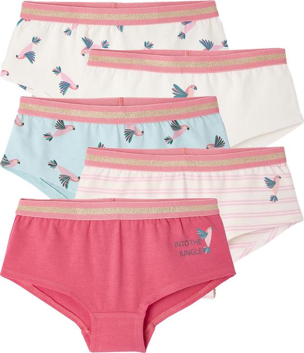 Vertbaudet Bio-Kollektion: 5er-Pack Mädchen Shortys mit Dschungelprint