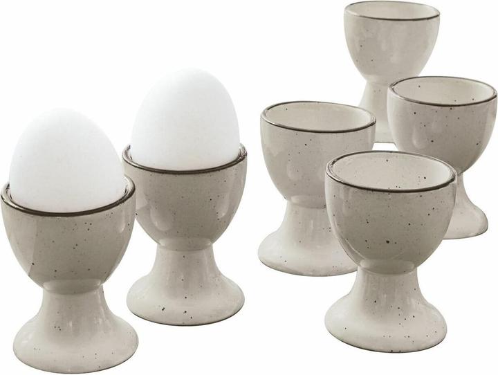 Loberon Eierbecher 6er Set Biarré grau (6 x)