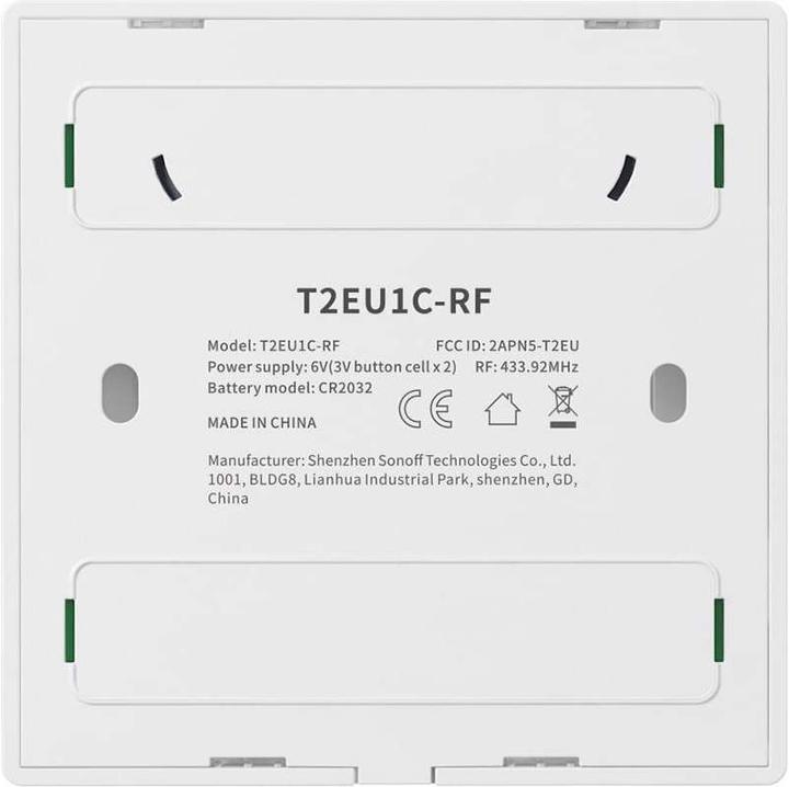 Actual product image Sonoff RF light switch T2EU1C-RF