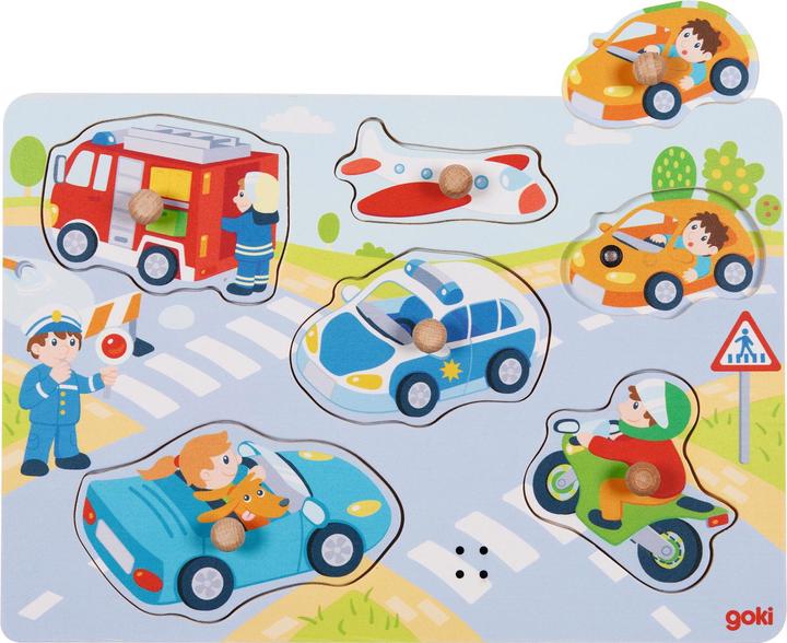 Produktbild Goki Kleinkinder Puzzle Soundpuzzle Verkehr (6 Teile)
