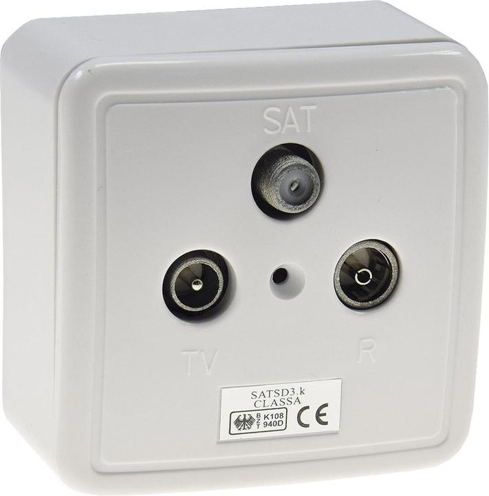 Produktbild Goobay Komplettset: 3-Loch Antennen-Stich-/Enddose (Antennendose)