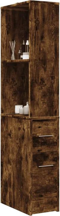Immagine prodotto VidaXL Armadietto da bagno Armadietto alto Armadietto a nicchia Stretto con rotelle Rovere fumé (22 x 41 x 135 cm)