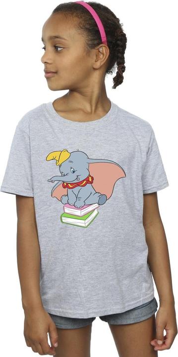 Immagine prodotto Disney Dumbo Sitting On Books Maglietta Ragazze (140, 146)