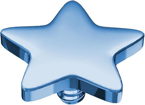 Produktbild Star Piercing Dermal Anchor Stern hellblau mit Titanium Beschichtung (Chirurgenstahl 316L, ohne Messing)