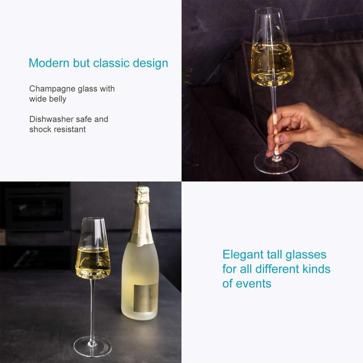 Immagine prodotto Intirilife Set di bicchieri da champagne 220ml (22 cl, 2 Occhiali, Bicchieri da champagne)
