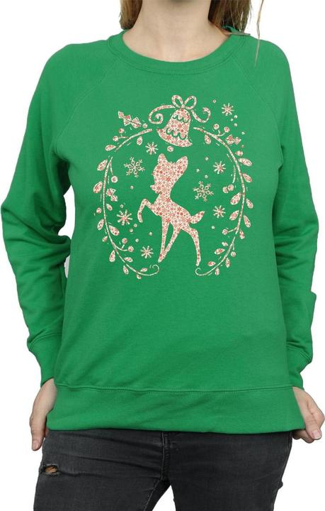 Actual product image Disney Womens/Ladies Bambi Christmas Wreath Sweatshirt (S)