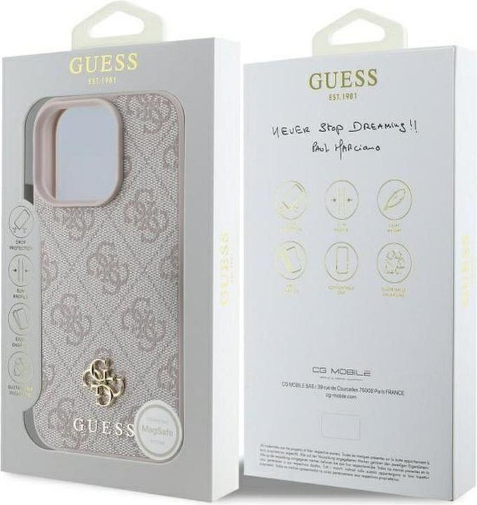 Productafbeelding Guess Hoesje 4G Small Classic MagSafe voor iPhone 16 Pro Max - róź¼owe (Apple iPhone 16 Pro Max)