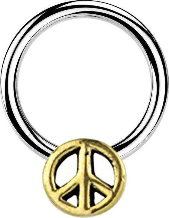 Immagine prodotto Star Piercing Anello Micro Closure argento teschio Steampunk placcato oro (Ottone, Acciaio chirurgico 316L)