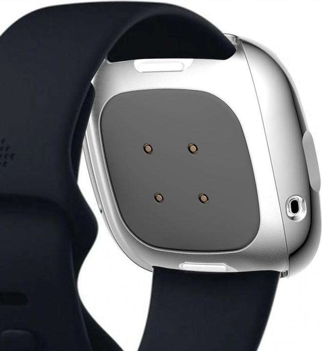Actual product image Cover-Discount Fitbit Versa 3 / Sense - Rubber Protection Case silver