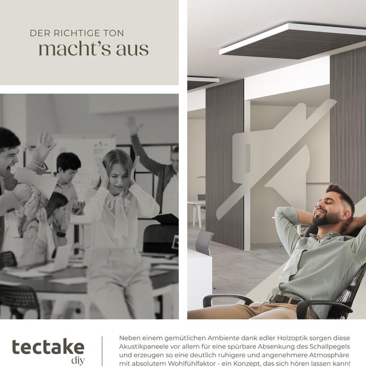 Produktbild tectake Set Akustikpaneele Sonic Wall Holzoptik (4 Stk.)