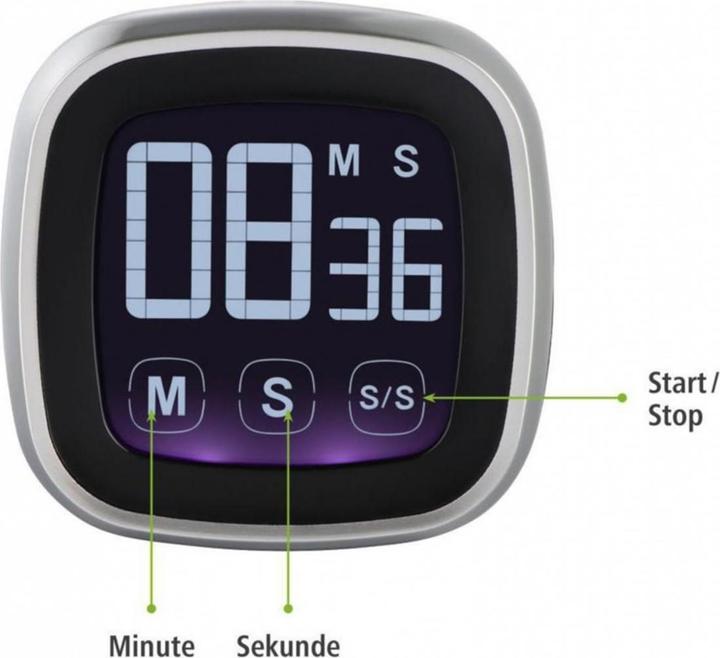 Actual product image Xavax kitchen timer kitchen timer "Touch", digital, silver/black