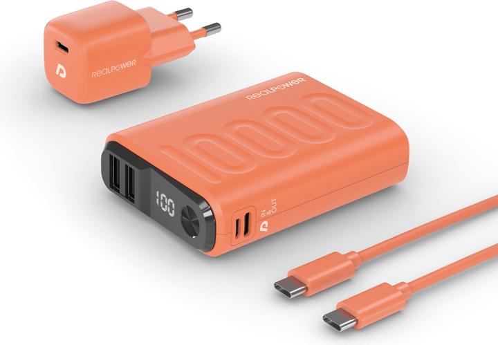 Actual product image RealPower Powerbank PB-10000 Power (10000 mAh, 22.50 W, 36 Wh)