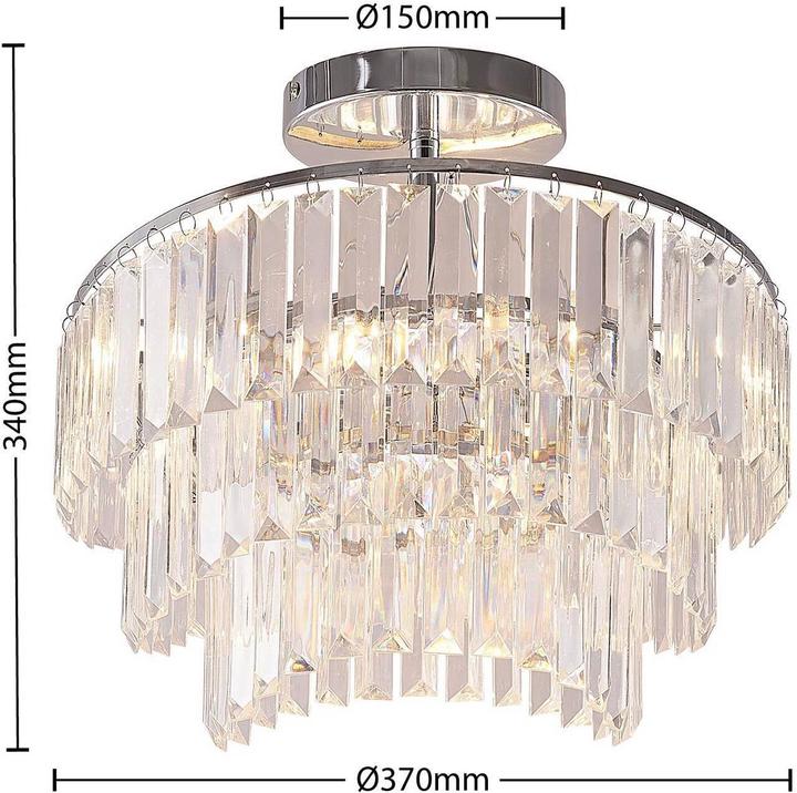 Image du produit Lindby Volina plafonnier avec tenture étincelante (37 cm)