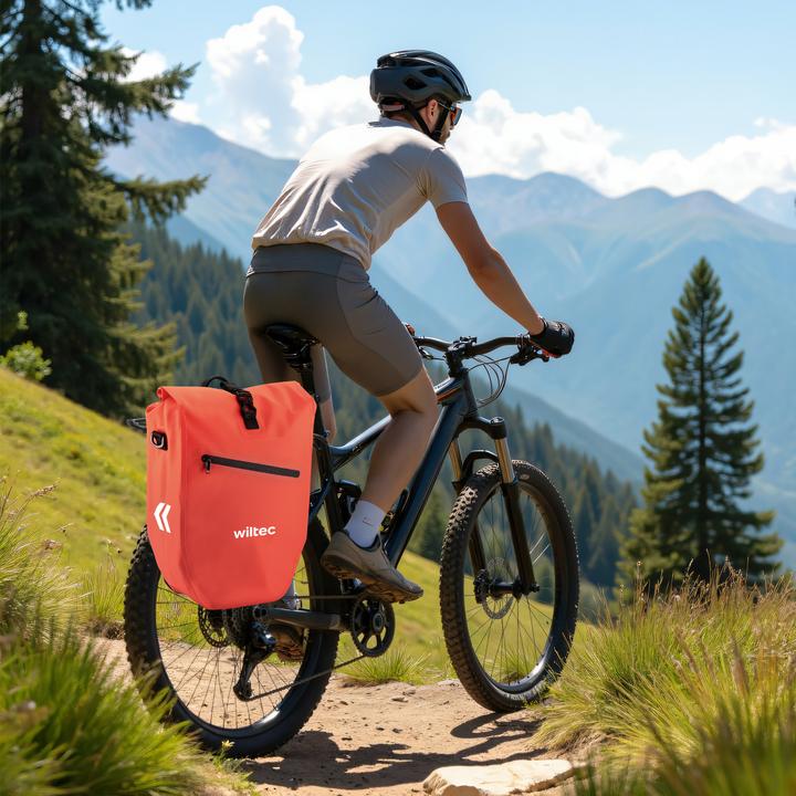 Produktbild Wiltec Gepäckträgertasche rot 28l Fahrradtasche Gepäckträger Gepäcktasche (28 l, Gepäckträgertasche)
